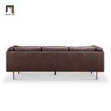  Set ghế sofa phòng khách da giả nâu KT130 Foxcon sang trọng 
