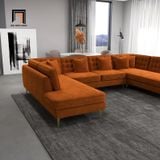  Bộ ghế sofa U phòng khách UT19 Tyne 3m2 vải nhung màu cam 