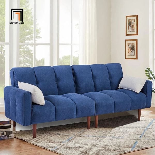 sofa giường vải nỉ xanh đậm 1m8