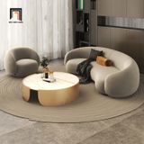  Set ghế sofa băng cong trang trí KT102 Gracias vải lông cừu đẹp 