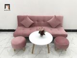  Bộ ghế sofa giường hồng vải nhung dài 1m72 cho shop tiệm nhỏ 