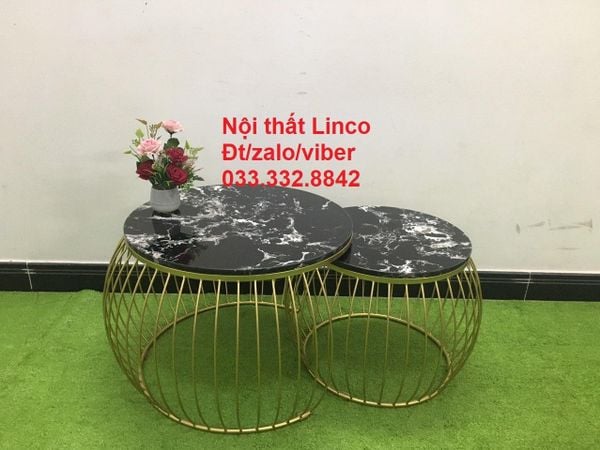 cặp bàn sofa phòng khách mặt đá