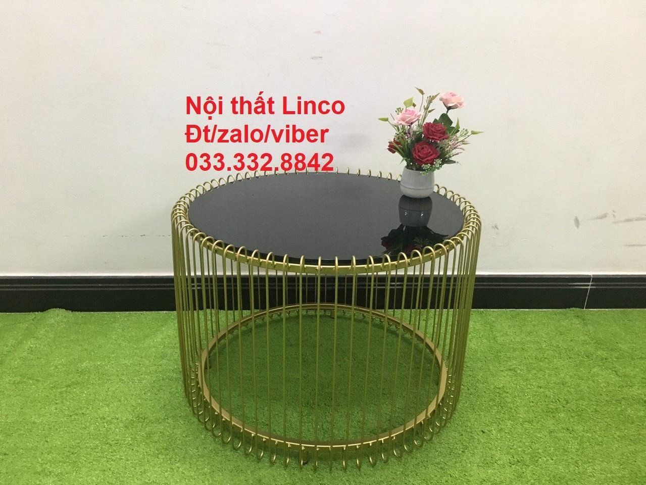  Bàn sofa phòng khách đẹp mặt kính đen 60cm giá rẻ 