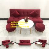  Bộ bàn ghế sofa giường đỏ đô vải nhung mềm dài 1m72 