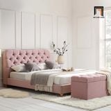  Giường ngủ màu xanh lá vải nhung GN67 Leaminton giật lún đẹp 