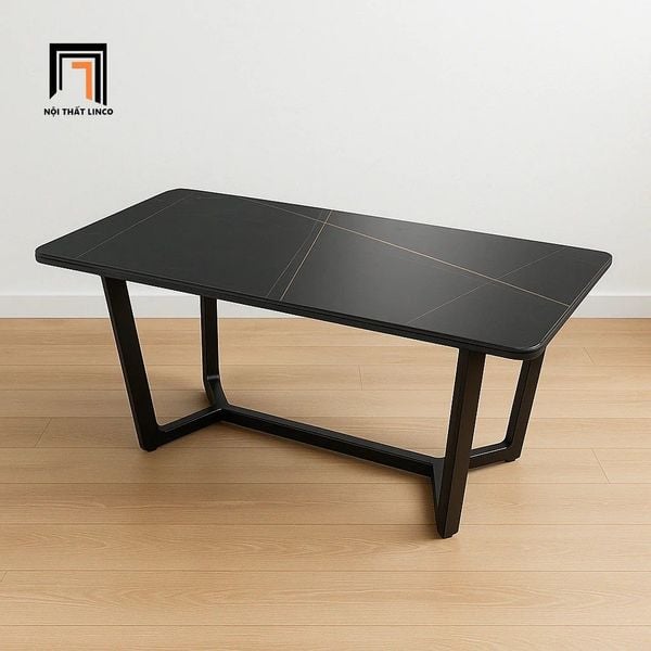 bàn trà chữ nhật 1m x 50 mặt đá đen