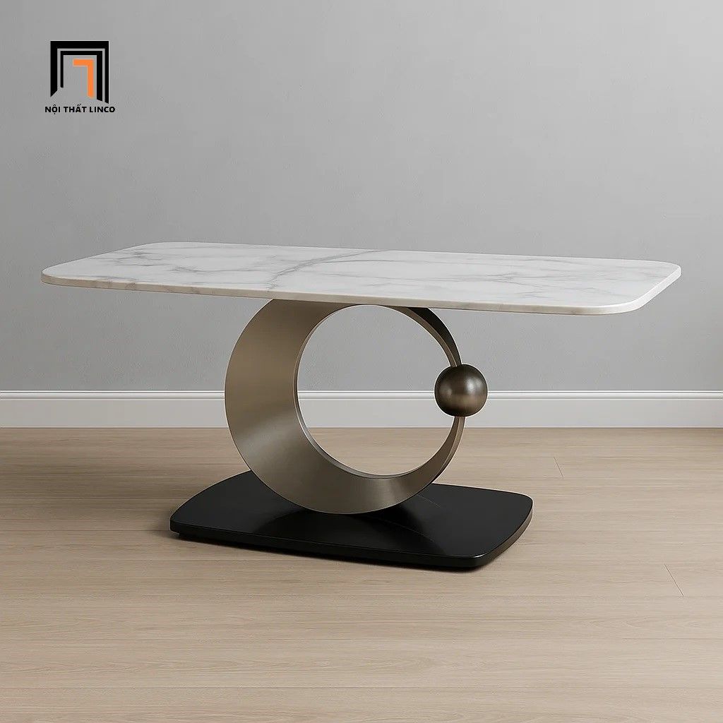  Bàn trà mặt đá khung chân hình trăng BTPK31 Panamint 1m x 50 