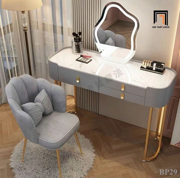 bàn phấn trang điểm mặt đá ceramic trắng