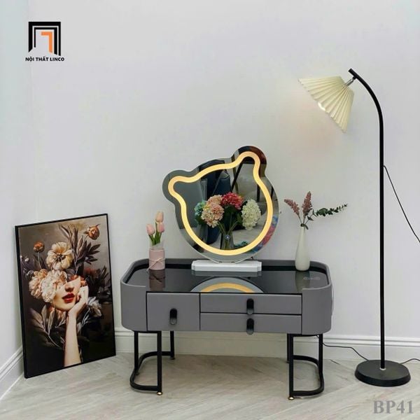 bàn phấn nhỏ gọn màu xám