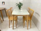  Bàn ăn 4 ghế nhỏ gọn 32-BAG4-Honte mặt bàn sơn giả đá 