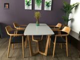 Bàn ăn 4 ghế ngồi 20-KH4-G32-B92 bàn sơn trắng cho chung cư 