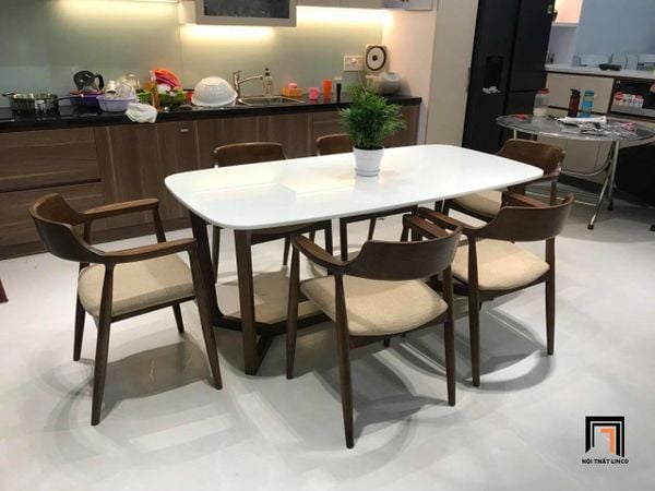 bộ bàn ăn gia đình 6 người ngồi