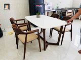  Bàn ăn 4 ghế ngồi 20-KH4-G32-B92 bàn sơn trắng cho chung cư 