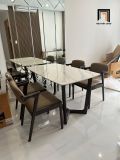  Set bàn ăn gia đình 4 chỗ ngồi 38-KH4-G43-B92 nệm da Pu 