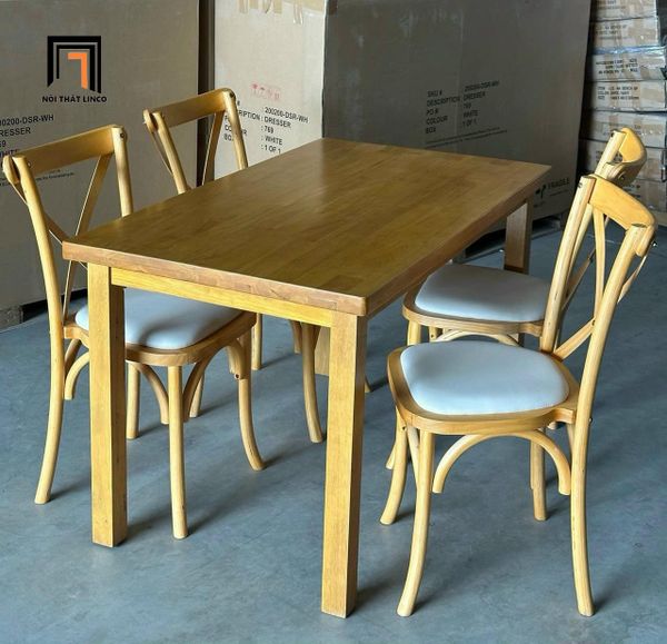 bộ bàn ăn 1m2 4 ghế gỗ