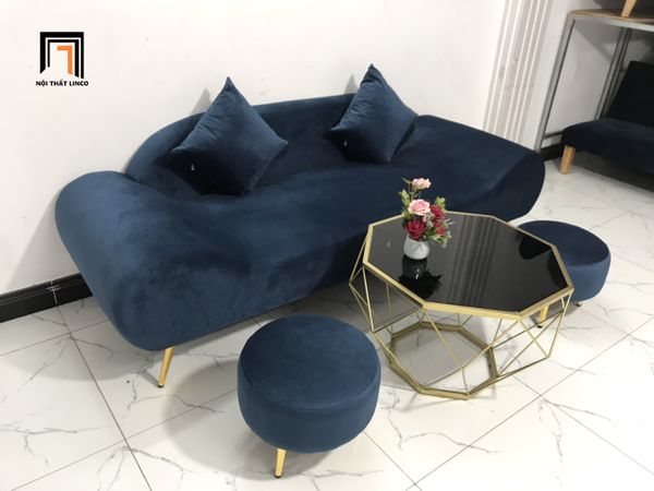 bộ ghế sofa văng thuyền 2m xanh đậm