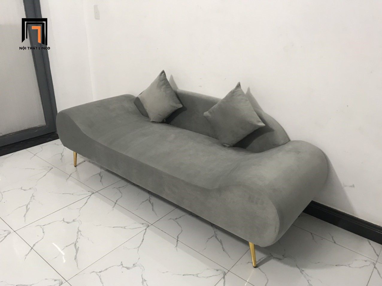  Bộ ghế sofa băng thuyền BL9 SFT 2m hiện đại xám lông chuột 