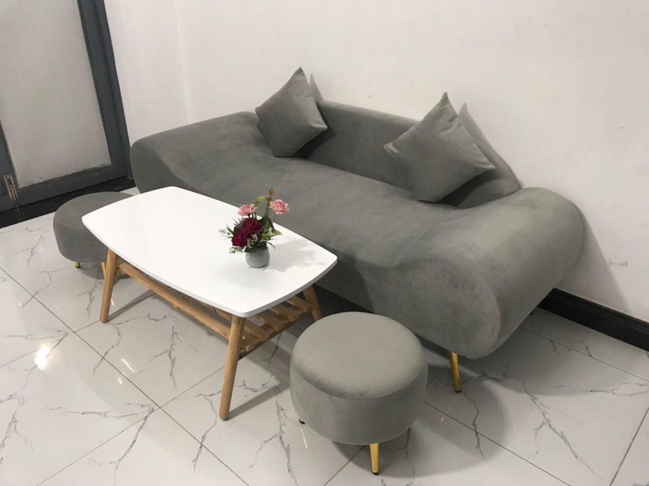  Bộ ghế sofa băng thuyền BL9 SFT 2m hiện đại xám lông chuột 