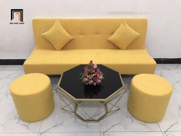  Bộ ghế sofa giường đa năng 1m7 màu vàng chanh giá rẻ 