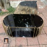  Bàn trà phòng khách mặt kính đen 2 tầng BTPK4 Neya 1m giá rẻ 