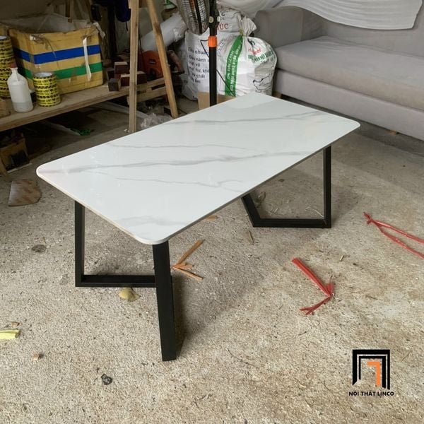 bàn trà chữ nhật 1m x 50 đá ceramic
