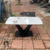  Bàn trà phòng khách đẹp khung chân sắt V BTPK18 Vfone dài 1m 