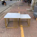  Cặp bàn trà mặt đá vuông trắng BTPK22 Kasbah cho chung cư 