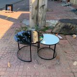  Cặp bàn sofa kính đen trắng BTPK25 Rayga phòng khách nhỏ 