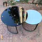  Cặp bàn sofa kính đen trắng BTPK25 Rayga phòng khách nhỏ 