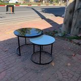  Cặp bàn sofa kính đen trắng BTPK25 Rayga phòng khách nhỏ 