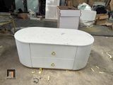  Bàn trà mặt đá oval hộc kéo 2 tầng BTPK75 Winfield sang trọng 