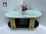  Bàn sofa phòng khách oval kính giả đá BTPK78 Watery 1m x 50 