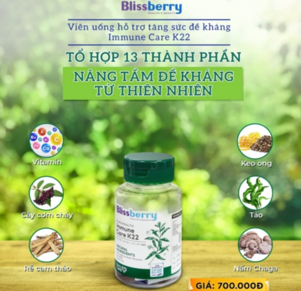 Viên uống tăng sức đề kháng - Blissberry Purehealth Immune K22 Droppii