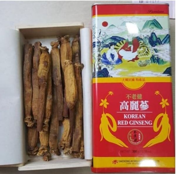 Sâm Cao Ly Nhân sâm khô Hàn Quốc Daedong 6 năm tuổi hộp thiếc từ 37.5g-300g