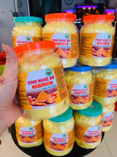 Hũ 500g tinh bột nghệ đỏ làm thủ công nguyên chất