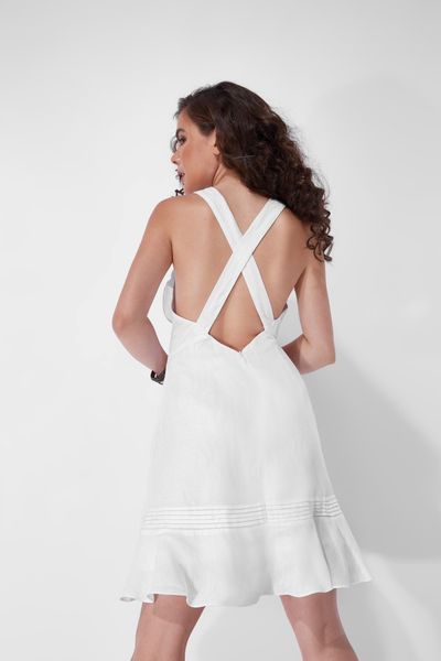  Đầm Linen Dây Chéo Lưng 