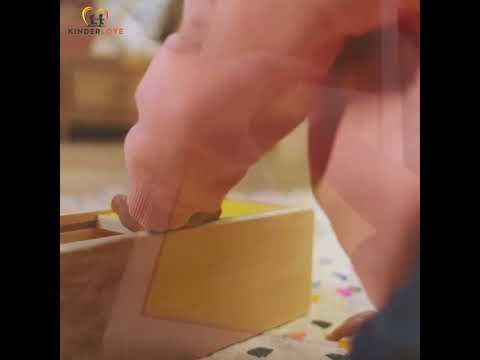  Hộp Gỗ Nắp Trượt và Bóng Len - Đồ Chơi Gỗ Montessori