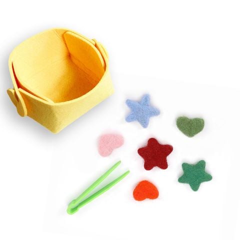  Kẹp Ngôi Sao Và Giỏ Len - Đồ Chơi Cho Bé 1 Tuổi