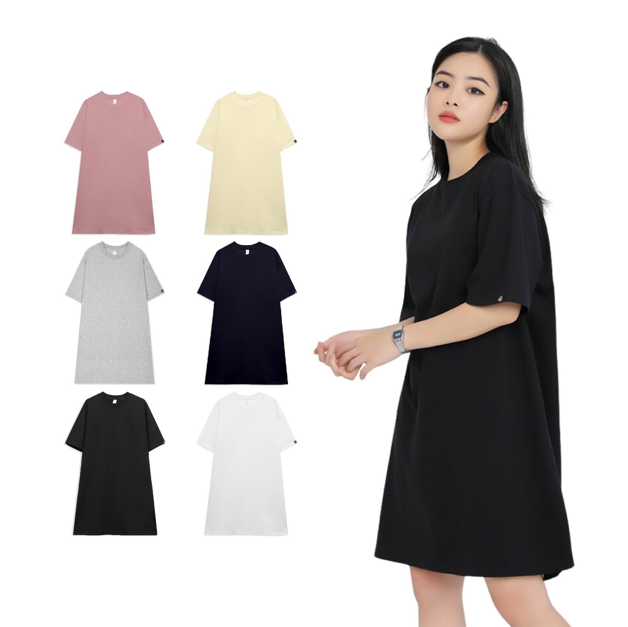 Đầm Suông Dáng Dài Váy Suông Cổ Tim Dáng Basis Chất Thun Cotton Hàng VNXK |  Shopee Việt Nam