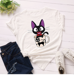 Áo Thun Nữ HappyTee - Mẫu Áo Thun Họa Tiết Chú Mèo Đáng Yêu  Chất Cotton 100% Cao Cấp