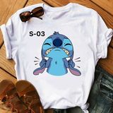 Áo Thun  HappyTee - Mẫu Áo Thun In Họa Tiết Stitch Đáng Yêu Chất Cotton 100% Cao Cấp