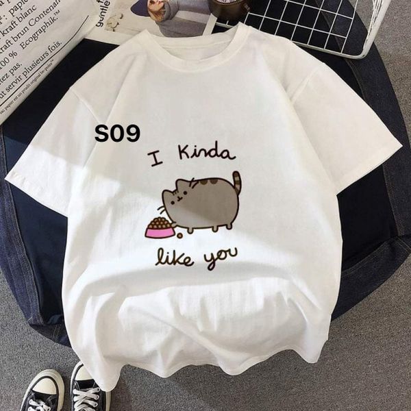 Áo Thun Nữ HappyTee - Mẫu Áo Thun Họa Tiết Mèo Đáng Yêu Chất Cotton 100% Cao Cấp