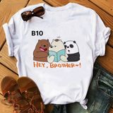 Áo Thun Nữ HappyTee -Những Mẫu Áo Thun Sắc Trắng We Are Bear Chất Cotton 100% Cao Cấp