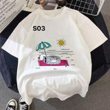 Áo Thun Nữ HappyTee - Mẫu Áo Thun Họa Tiết Chú Mèo Đáng Yêu Chất Cotton 100% Cao Cấp