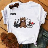 Áo Thun Nữ HappyTee -Những Mẫu Áo Thun Sắc Trắng We Are Bear Chất Cotton 100% Cao Cấp