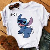 Áo Thun  HappyTee - Mẫu Áo Thun In Họa Tiết Stitch Đáng Yêu Chất Cotton 100% Cao Cấp