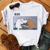 Áo Thun Nữ HappyTee -Những Mẫu Áo Thun Sắc Trắng We Are Bear Chất Cotton 100% Cao Cấp