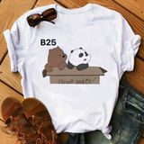 Áo Thun Nữ HappyTee -Những Mẫu Áo Thun Sắc Trắng We Are Bear Chất Cotton 100% Cao Cấp