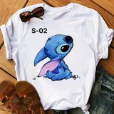 Áo Thun  HappyTee - Mẫu Áo Thun In Họa Tiết Stitch Đáng Yêu Chất Cotton 100% Cao Cấp