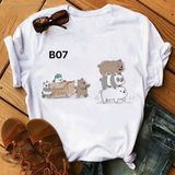 Áo Thun Nữ HappyTee -Những Mẫu Áo Thun Sắc Trắng We Are Bear Chất Cotton 100% Cao Cấp